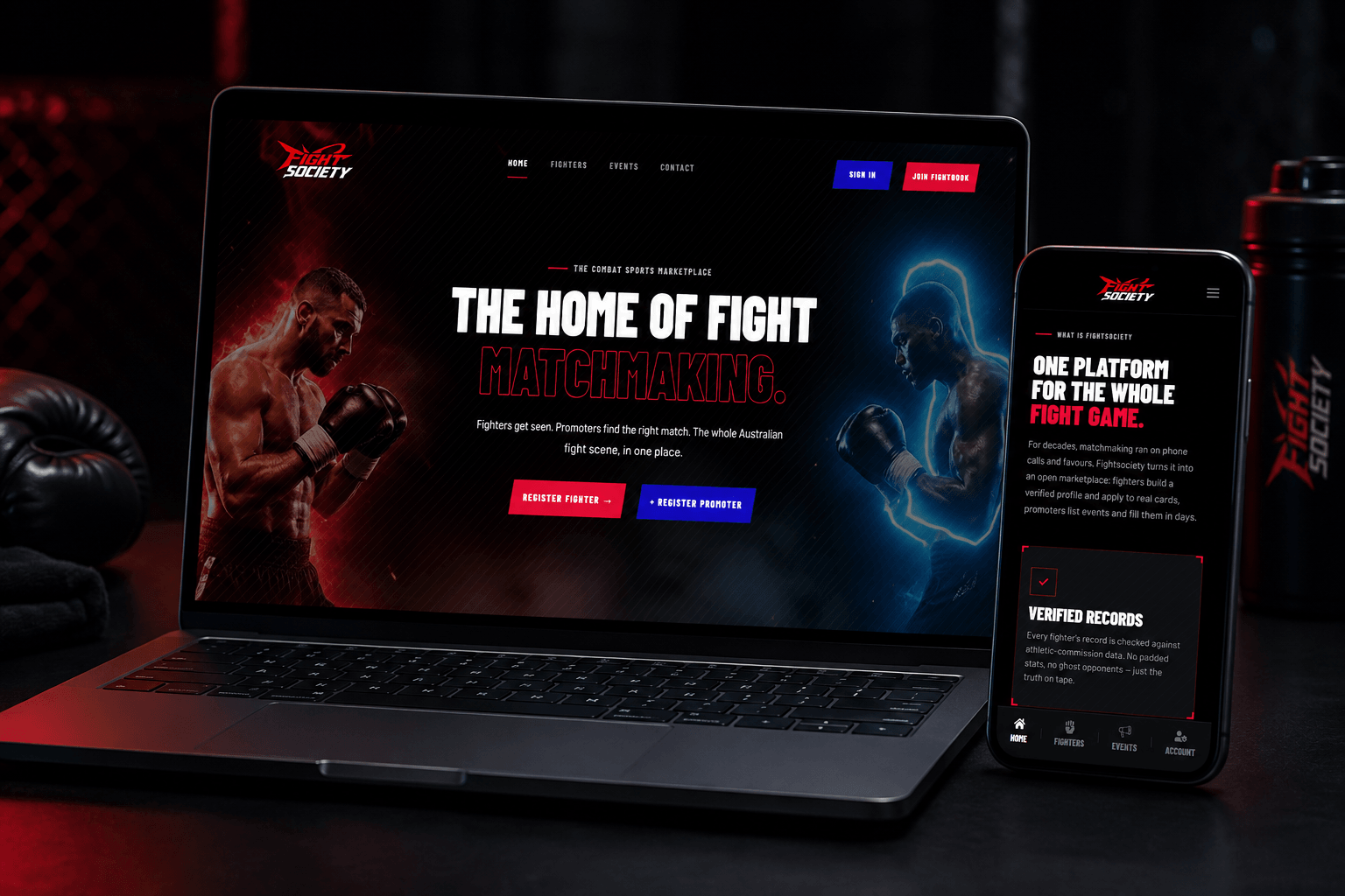 Fight Society website and branding case study