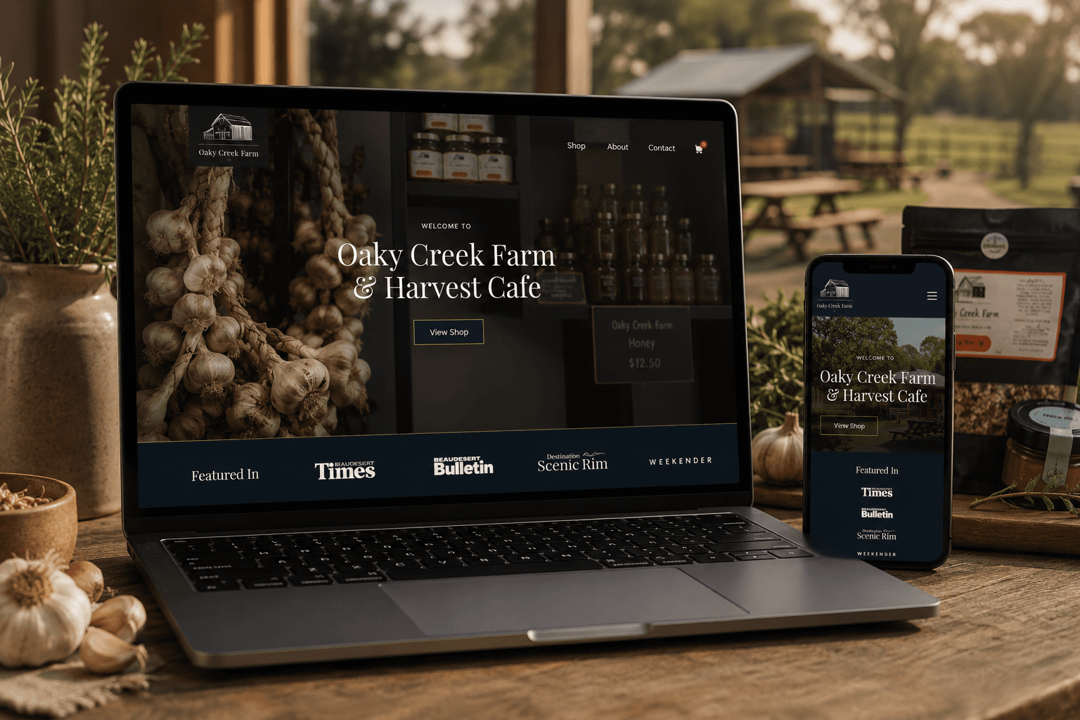 Oaky Creek Farm website case study