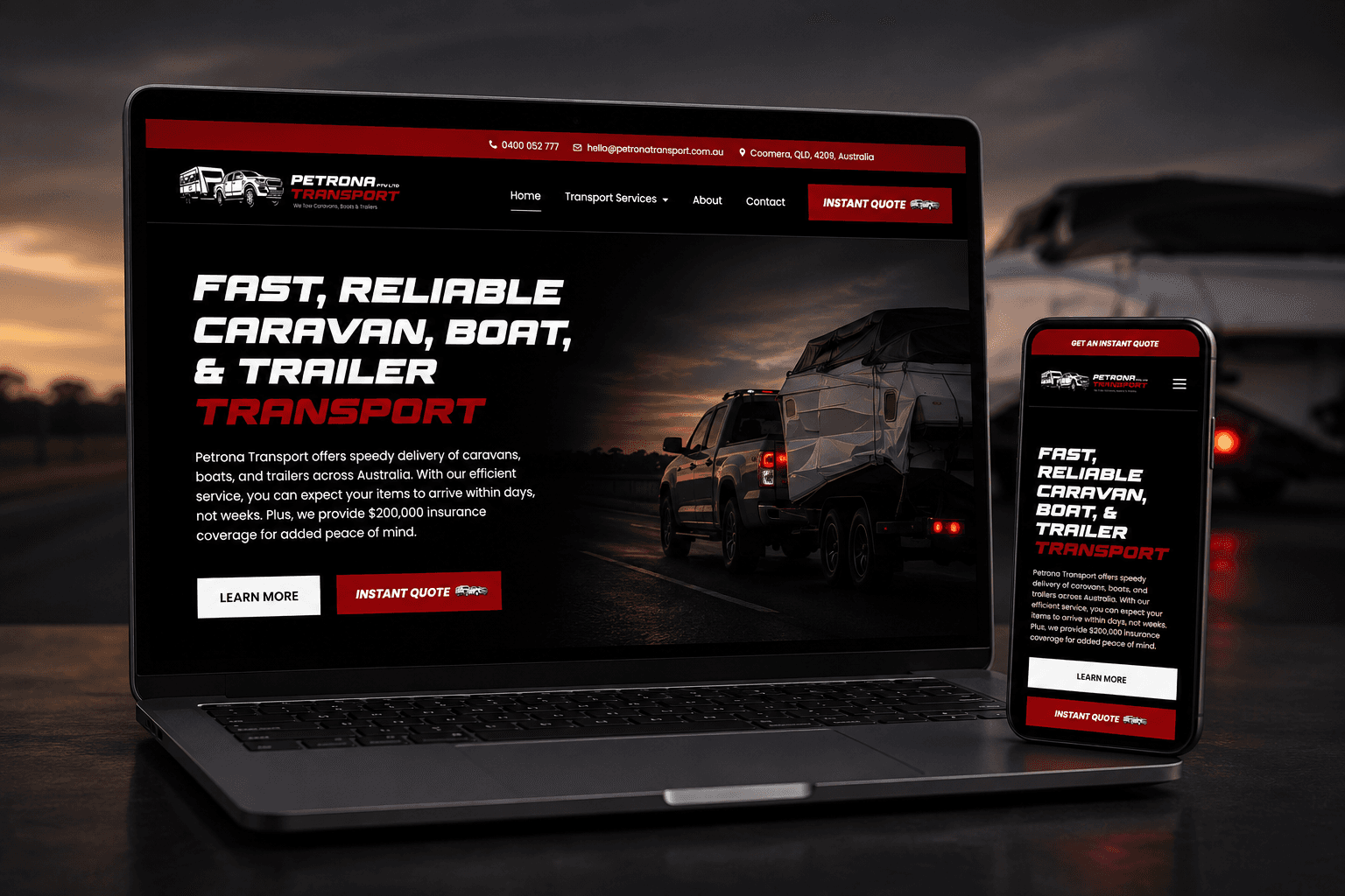 Petrona Transport website case study
