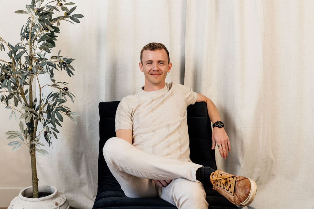 Jayden, founder of Loom Digital, in the studio