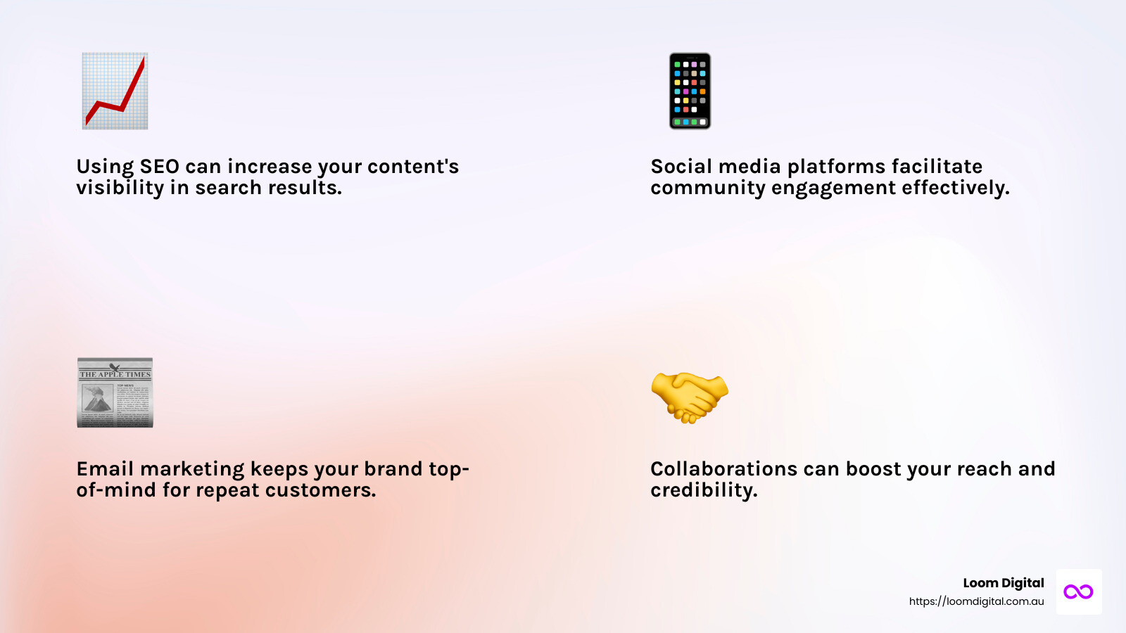 Content Marketing Strategy Infographic - Content marketing Gold Coast infographic 4_facts_emoji_light-gradient
